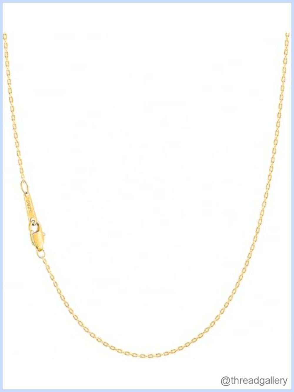 18k Gold Plated 925 Sterling Silver Cable Chain Necklace 1.1mm Women Jewelry